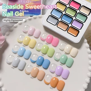 XEIJAYI Island Sweetheart Series 12 สีชุดสี Macaron เหมาะสําหรับร้านทําเล็บและครอบครัว DIY