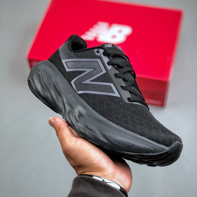New Balance NB Fresh Foam Evoz v14 รองเท้ากีฬาสําหรับบุรุษและสตรีรองเท้าวิ่งสีดํา