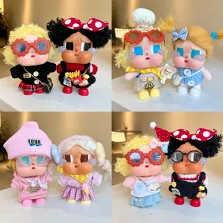 Crybaby ชุดเสื้อผ้าตุ๊กตาฝ้ายขน แฟชั่นสุดน่ารัก ชุดกางเกงยีนส์สายคล้อง POPMART CRYBABY Vacation Mode On Series