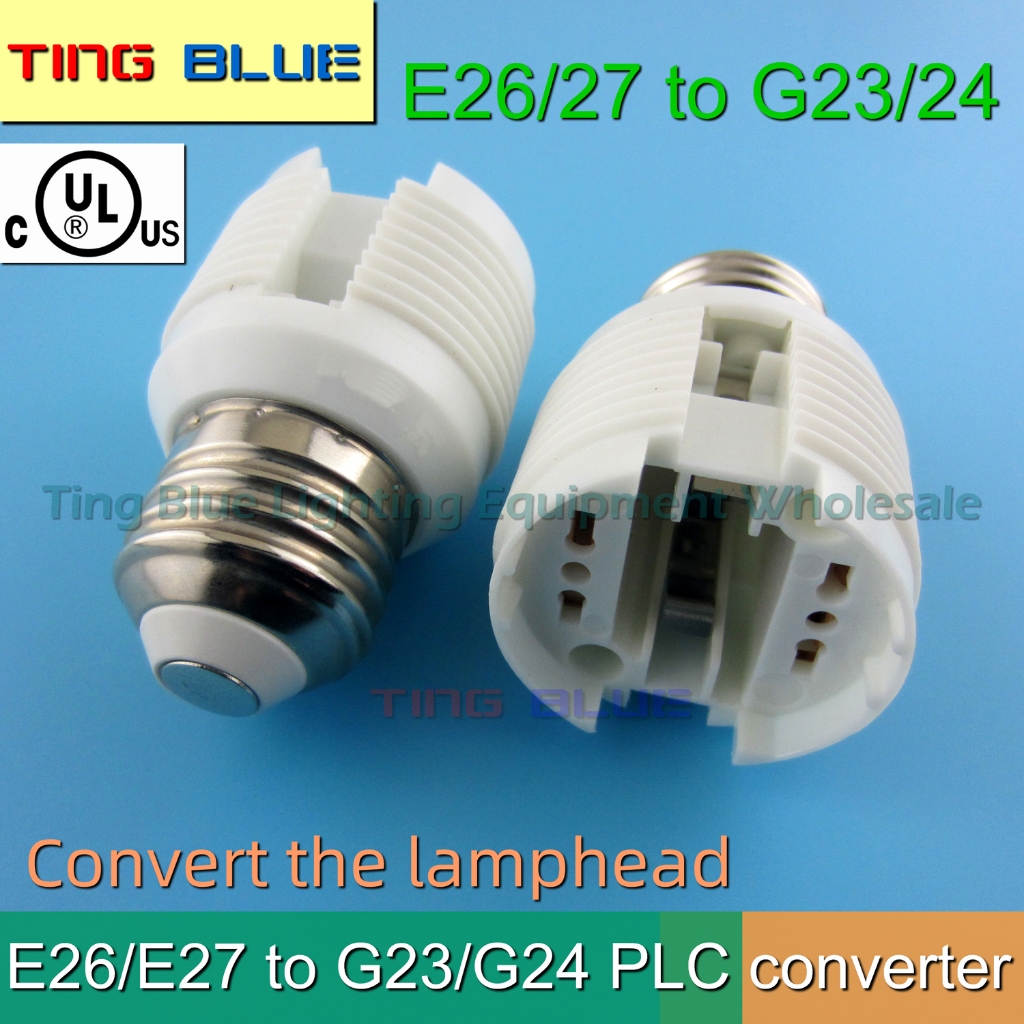 ((6 ชิ้น) E27 ถึง G23/G24 ผู้ถือโคมไฟ Two-in-One G23 Bulb Converter LED Bulb Conversion G24 ผู้ถือหล