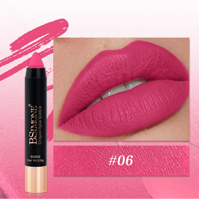 BSIMONE ลิปครีออนเนื้อแมตต์ 2 ใน 1 จาก  #ลิปครีออน #ลิปแมตต์ สีชมพูบาร์บี้ กันน้ำติดทนนานไม่ตกหล่อ