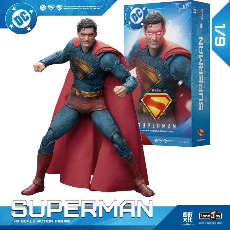 [ในสต็อก] ของเล่น Fondjoy Superman Battle Damage Deluxe Edition (Superman Movie 2025) David DC Multiverse 7 นิ้ว Action Figure