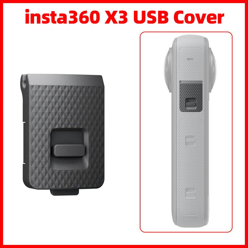 ฝาครอบ USB สำหรับพอร์ตชาร์จกล้องพาโนรามา Insta360 X3 ฝาครอบซิลิโคนป้องกันฝุ่นด้านข้าง อุปกรณ์เสริมกล้องแอ็คชั่น One X3 side cover