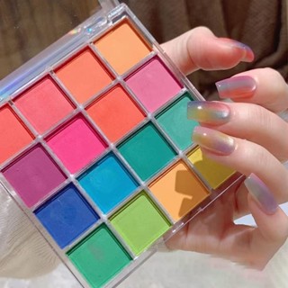 เล็บเสริมไฮไลท์ไล่ระดับสีผง16สีผงบลัชเชอร์ของแข็งอายแชโดว์แผ…