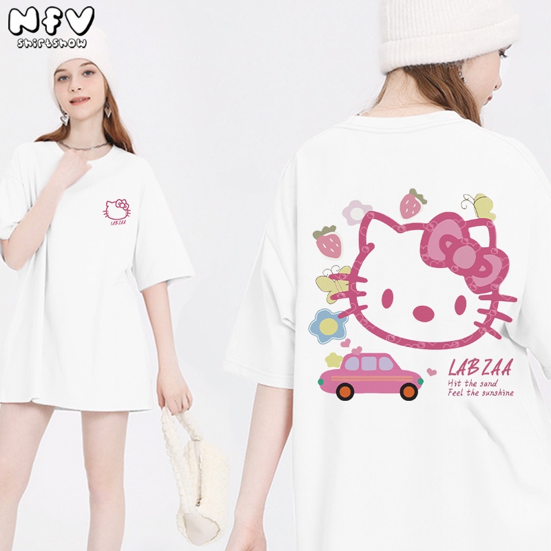 【ส่งด่วนกทม】NFV 🎀 Hello Kitty เสื้อยืดเเขนสั้นคอตตอนแท้ ใส่สบาย คอกลม น่ารัก oversize แฟชั่น YG880