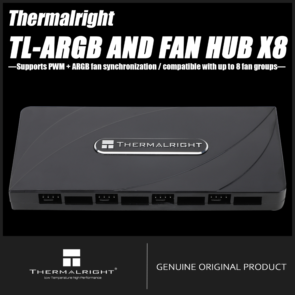 Thermalright ARGB และ FAN HUB X8 Fan Hub & 5V 3-Pin ARGB Lighting Controller 8 กลุ่ม, 16-Port ARGB L