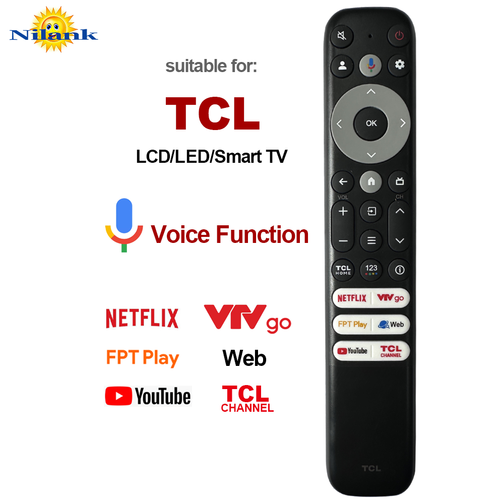 NiLANK รีโมททีวี TCL ของแท้ - สำหรับรีโมททีวีสมาร์ท LCD TCL (มีฟังก์ชันเสียง) Remote