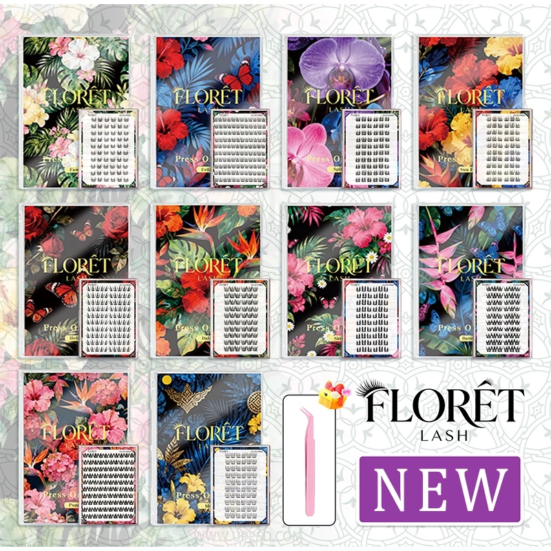 FLORÈT LASH 20 แถวขนตาปลอมขนตาติดด้วยตนเองธรรมชาติกล่องเดียวหกรูปแบบคุณภาพสูงนํากลับมาใช้ใหม่ได้