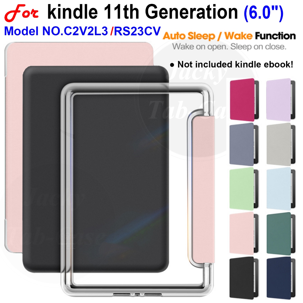 สําหรับ Kindle 11th Generation 6 นิ้ว (MODLE NO. C2V2L3//RS23CV) 2024 2022 ฝาครอบอะคริลิคคุณภาพสูง Smart Sleep Wake-up Flip Case