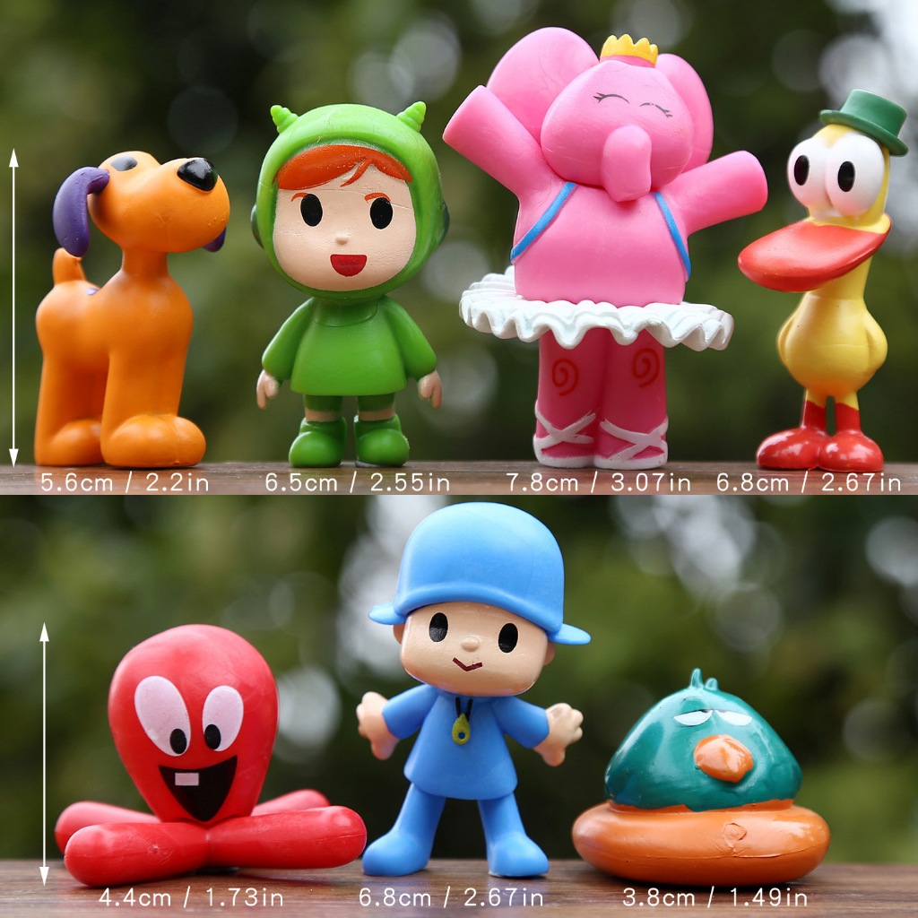 7 ชิ้น/เซ็ต 4-8 ซม.การ์ตูนอะนิเมะ Pocoyo รูป Elly Pato Loula Fred Baby Sleepy Bird รุ่น Q PVC Action Figures ตุ๊กตาของเล่นของขวัญ