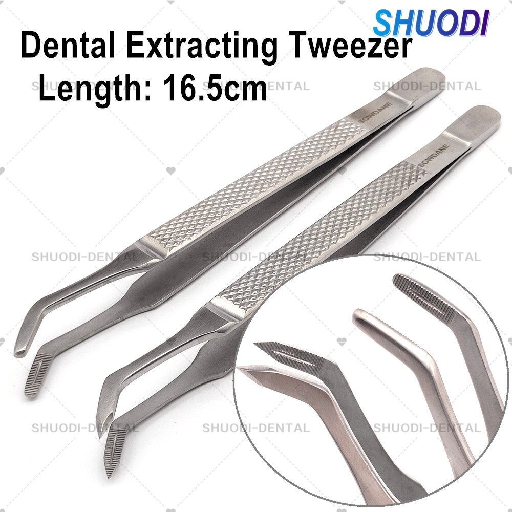 ทันตกรรมสกัด Tweezer Pointed End Root Splinter Forcep ปลายรอบ Root Tip Pick แหนบ