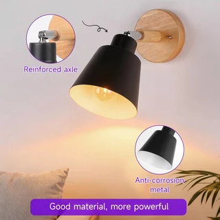 LED ไฟติดผนัง หลอดไฟ E27 เปลี่ยนได้ 3สี โคมไฟผนัง ติดผนัง หัวเตียง แต่งห้อง