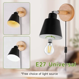 LED ไฟติดผนัง หลอดไฟ E27 เปลี่ยนได้ 3สี โคมไฟผนัง ติดผนัง หัวเตียง แต่งห้อง