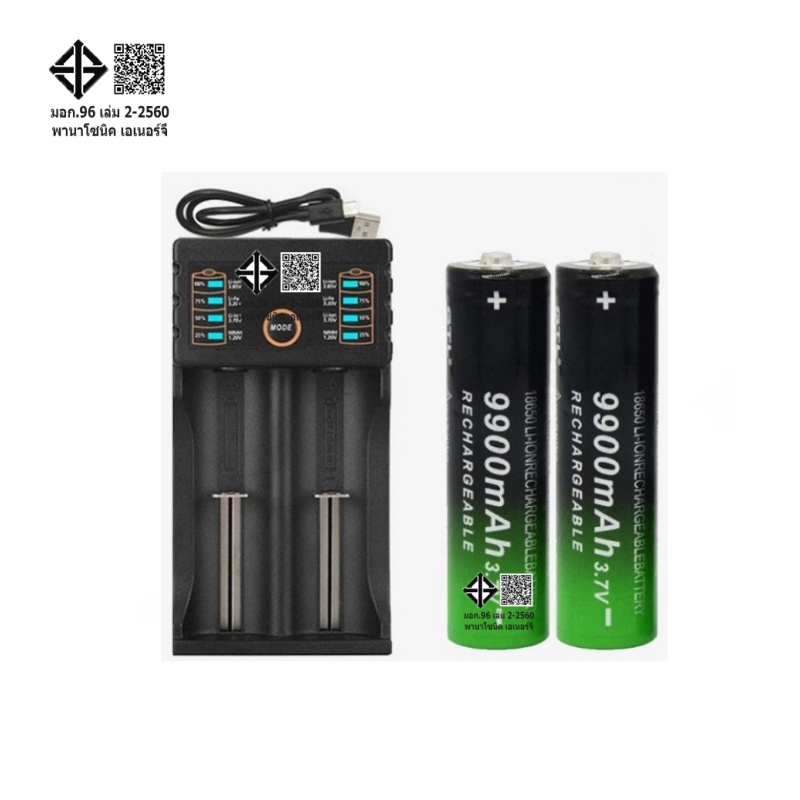 18650 9900mAh Li-ion แบตเตอรี ่ 3.7V สําหรับไฟฉายไฟฉายแบตเตอรี ่ + Liitokala Lii-202 2slot USB charger