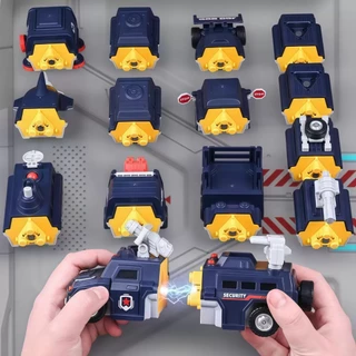แม่เหล็กประกอบรถของเล่น DIY หุ่นยนต์ประกอบเอง 12 in 1 รถก่อสร้างประกอบเอง ตัวต่อแม่เหล็ก Robot Toys