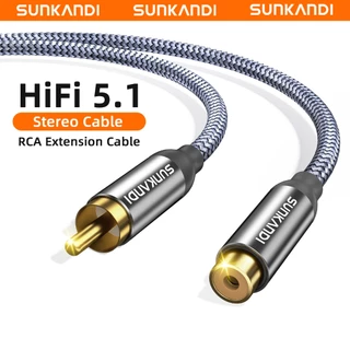 SUNKANDI สายสัญญาณเสียง RCA คุณภาพเสียงสูงแบบถักสายสัญญาณเสียงสําหรับทีวี