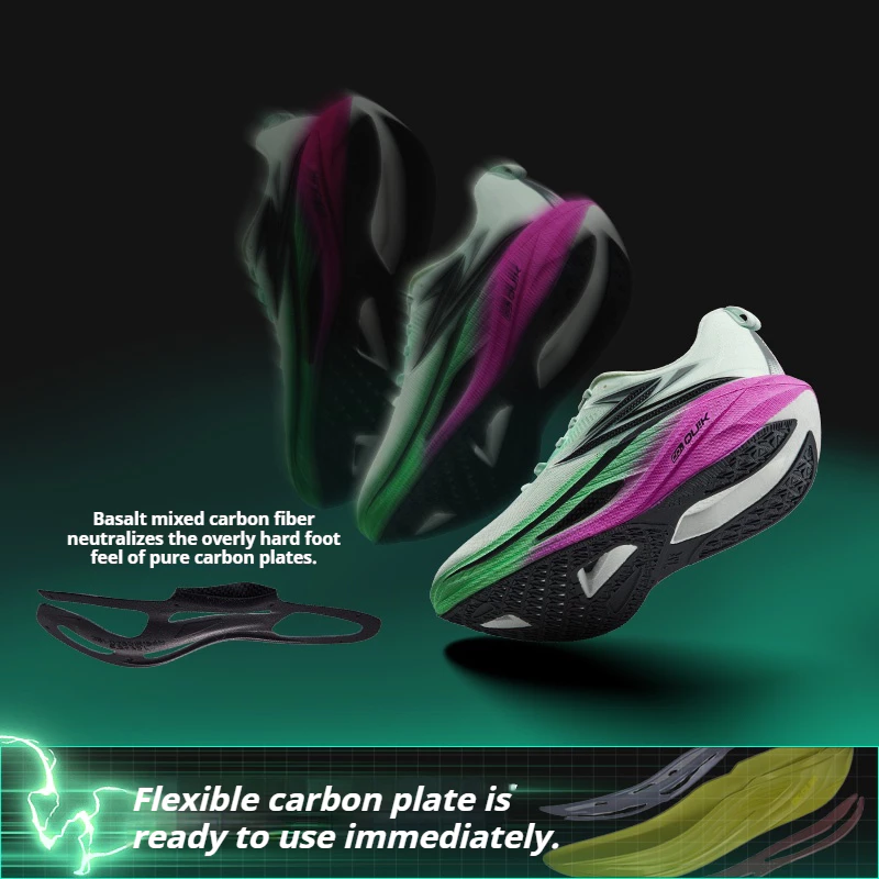 361 Degrees Flame 5 Mix Running Shoes Carbon Plate Lightweight Breathable Marathon thumbnail 3