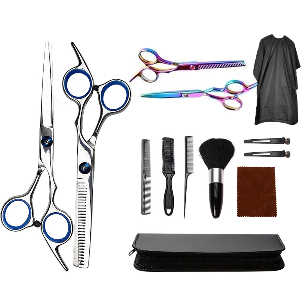6 นิ้ว Hairdressing กรรไกรชุดกรรไกรตัดผมมืออาชีพชุดตัดผมกรรไกรตรง/กรรไกรผอมบาง