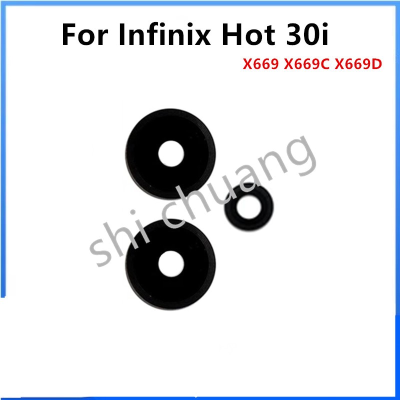 เลนส์กล้องด้านหลังสําหรับ Infinix Hot 30i X669 X669C X669D เปลี่ยนด้วยสติกเกอร์กาว