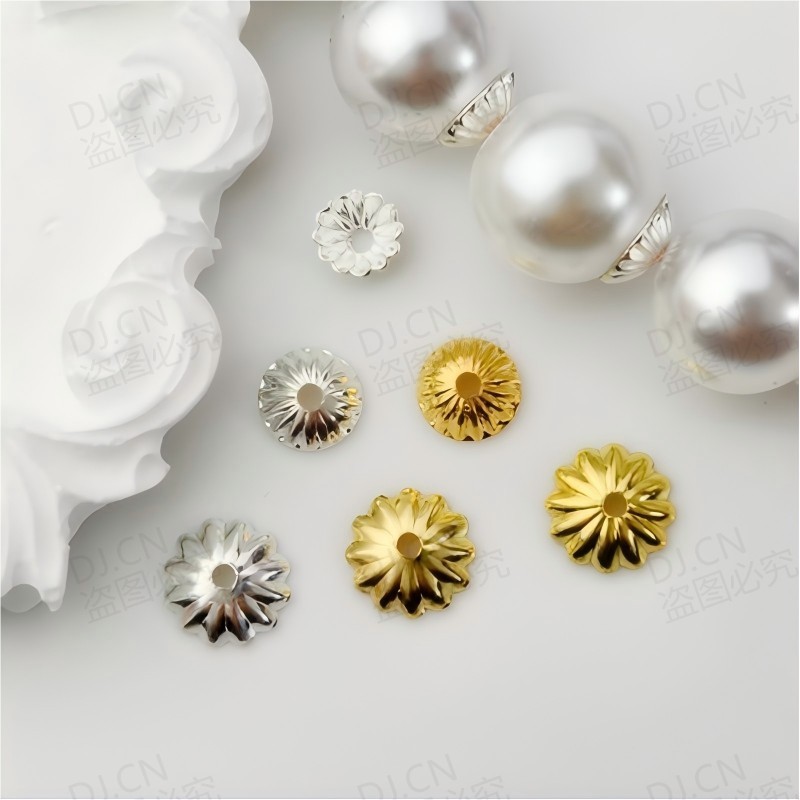 ADJ0087 [สีเดียวกว่า 100 ชิ้นฟรี 30 ชิ้น] 14 พันทองสี Retention Sea Anemone Receptacle ทําด้วยมือ di