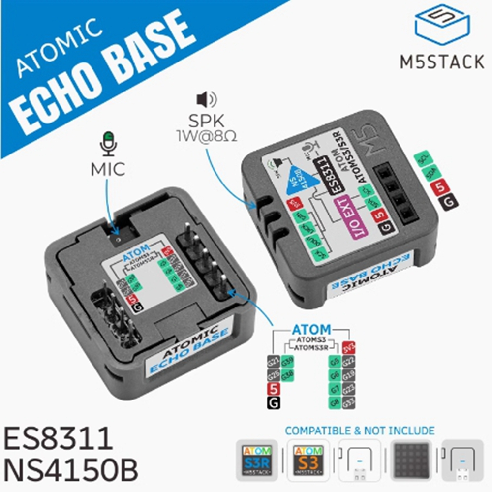 M5Stack Atomic Echo Speech recognition ฐาน ES8311 เสียงถอดรหัส MEMS โมดูลไมโครโฟน