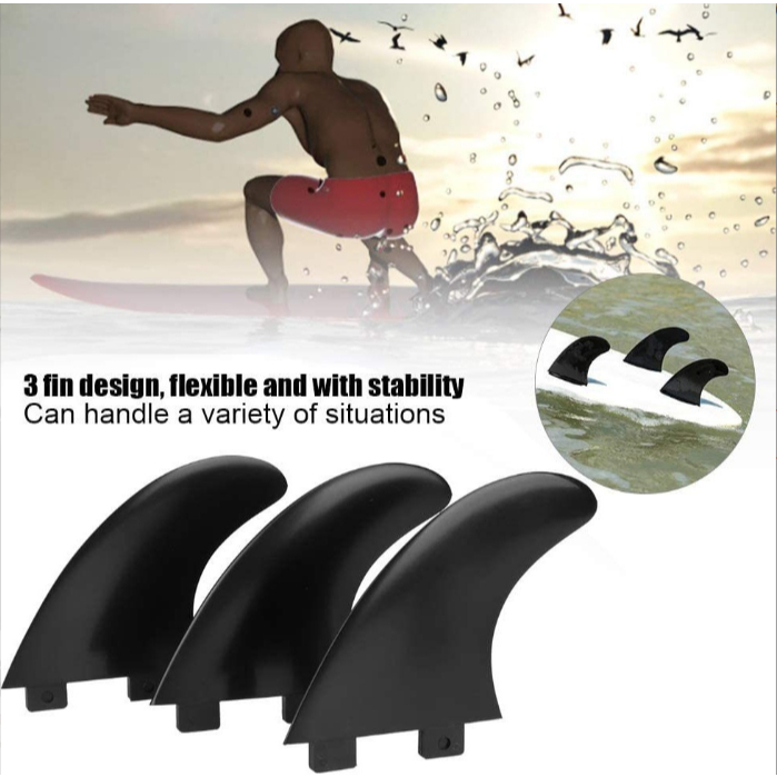 3pcs กระดานโต้คลื่น Fin Thrusters Fins ไฟเบอร์กลาสไนลอน Surf Fins GX / M5 / G1 / G3 / G5 / G7