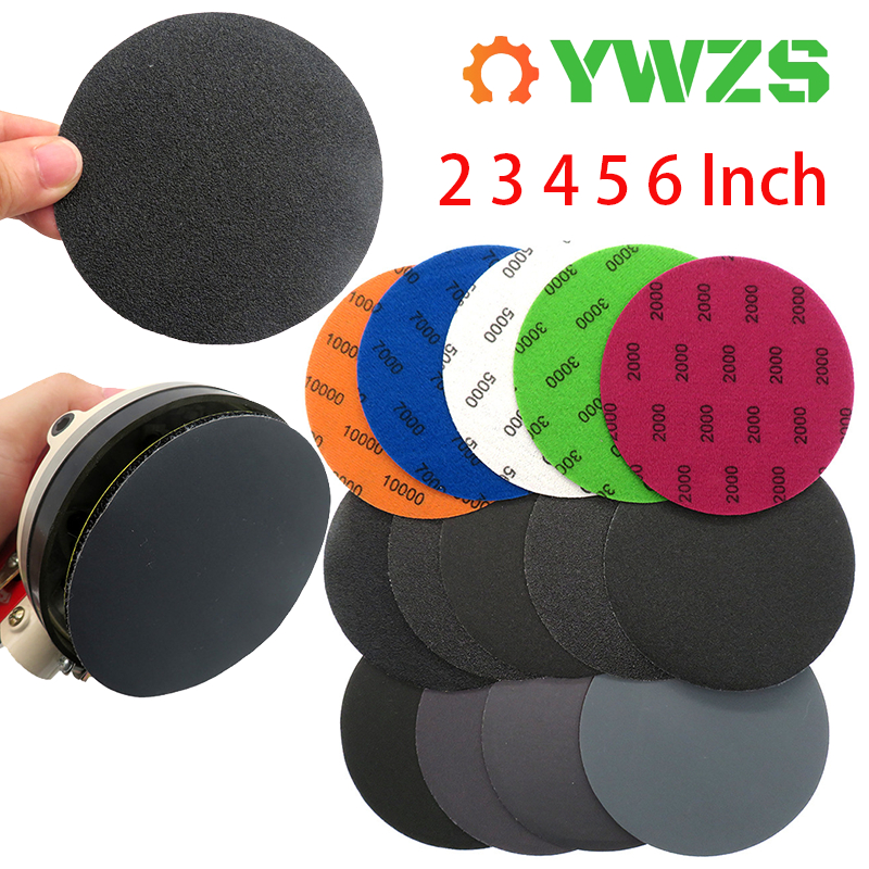 2 "3 4 5 6นิ้ว150มิลลิเมตรสีดํารอบแห้งเปียกแผ่นขัดทรายจานกระดาษขัดตะขอห่วง ตีนตุ๊กแก ฝูงน้ํากระดาษทรายแผ่นไม้บดโลหะซานเดอร์เครื่องบดเครื่องมื