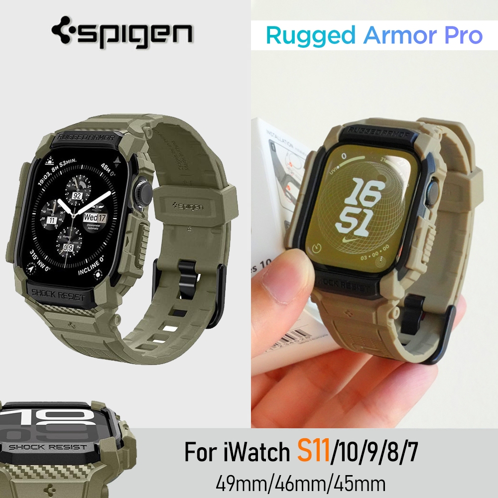 SGP Armor Pro Sport TPU Band + สําหรับ iWatch 46 มม.Series 11 Ultra 3/2/1 49 มม.สายนาฬิกา 2 in 1 Design Integral สําหรับ iWatch 45 มม.44 มม.Series 10/9/8/7/6/8/7/6/5/4 SE3 นาฬิกา