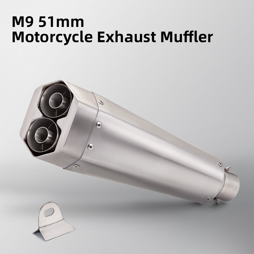 เหมาะสําหรับ MT09 MT07 R3 S6 51 มม.รถจักรยานยนต์สแตนเลสดัดแปลงท่อไอเสียด้านหลัง