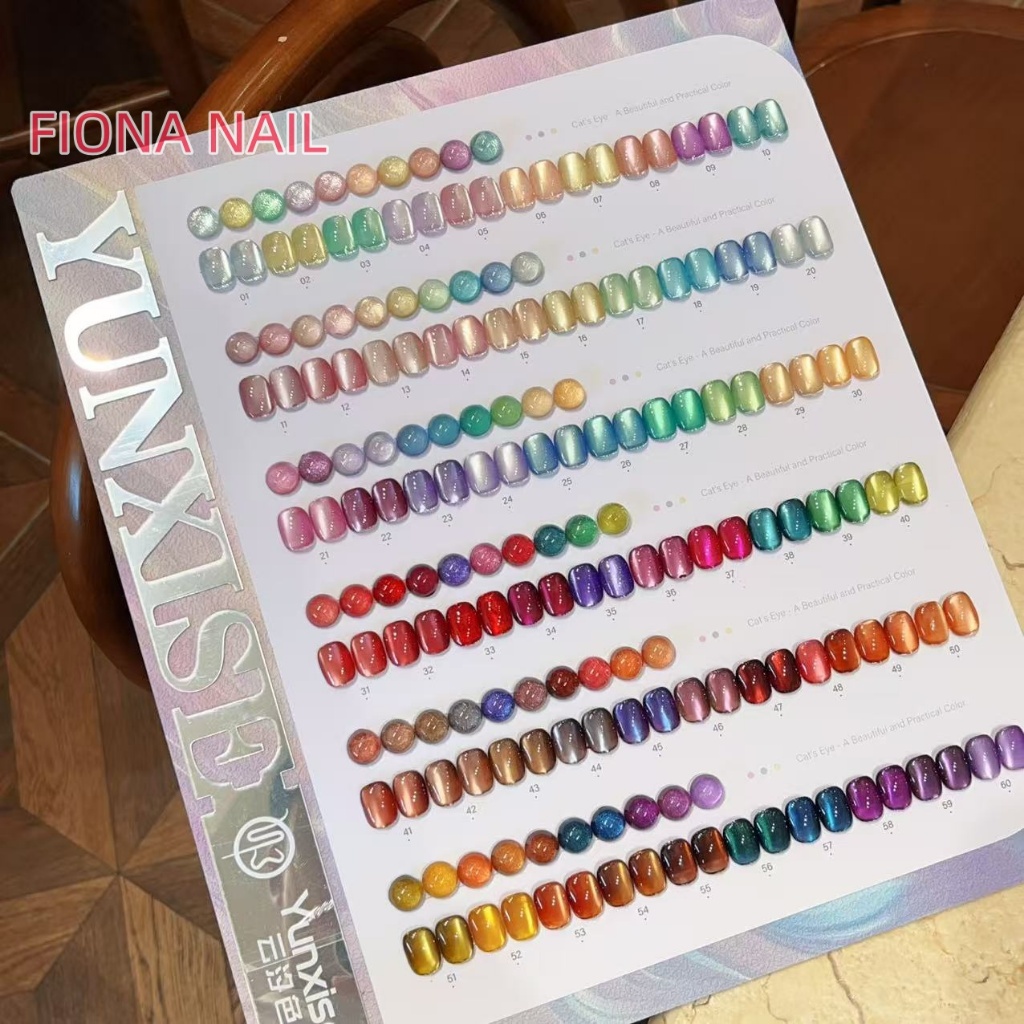 พร้อมส่ง🇹🇭 MINGYI & YUNXISE 60 สี  สีเจลแคทอายเนื้อซาติน + สีเจลแคทอายลูกแก้ว ครบเซ็ต yunxise 60สี  แถม ชาร์ทสี