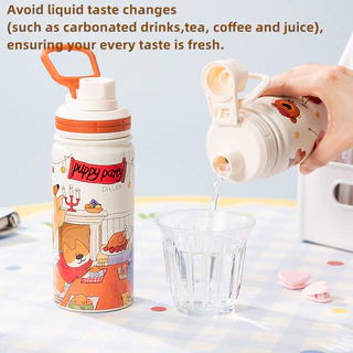 Diller Ceramic liner สูญญากาศฉนวน Tumbler Handle Double Layer Flask Thermos 17oz/500ml D240527