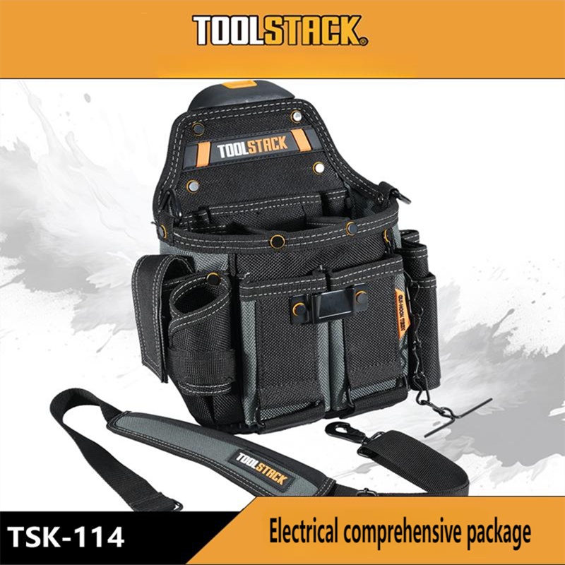 TOOLSTACK TSK-114 ช่างไฟฟ้ากระเป๋าเครื่องมือทํางานมัลติฟังก์ชั่ Toolkit แบบพกพาเครื่องมือกันน้ํา