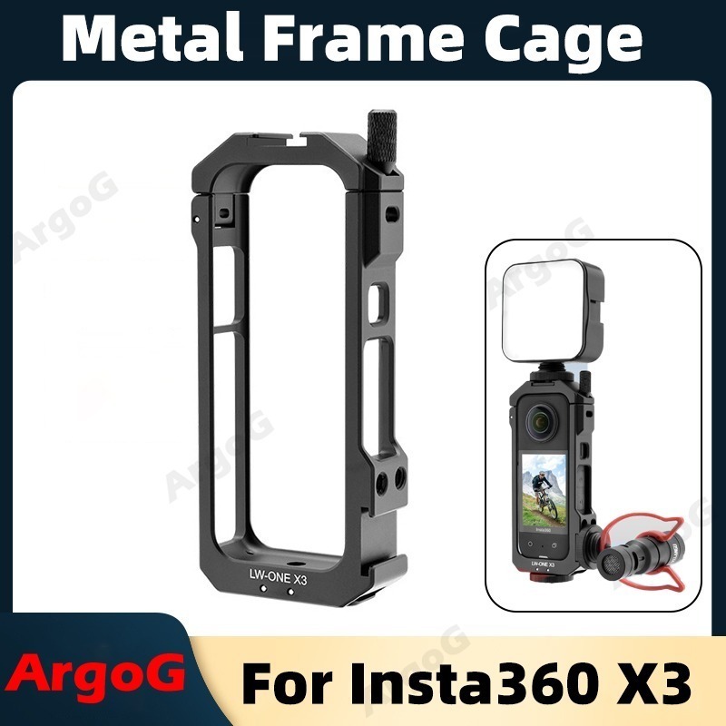 ArgoG โลหะสําหรับ Insta360 X3 อลูมิเนียมทนทานกรอบกรง Insta360 X3 อุปกรณ์เสริม