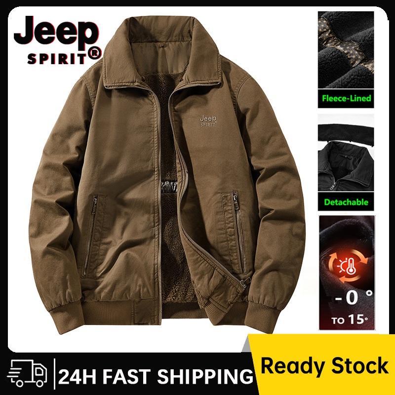 เสื้อแจ็คเก็ต JEEP SPIRIT หนานุ่ม ทำจากผ้าฝ้าย 100% เหมาะสำหรับผู้ชาย