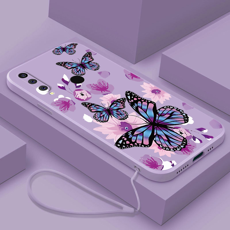 Huawei Y9 Prime 2019 Y9 Y7P Y6P Y7 Y6 Pro 2019 Butterfly Casing Liquid Phone Case Candy Color Soft C