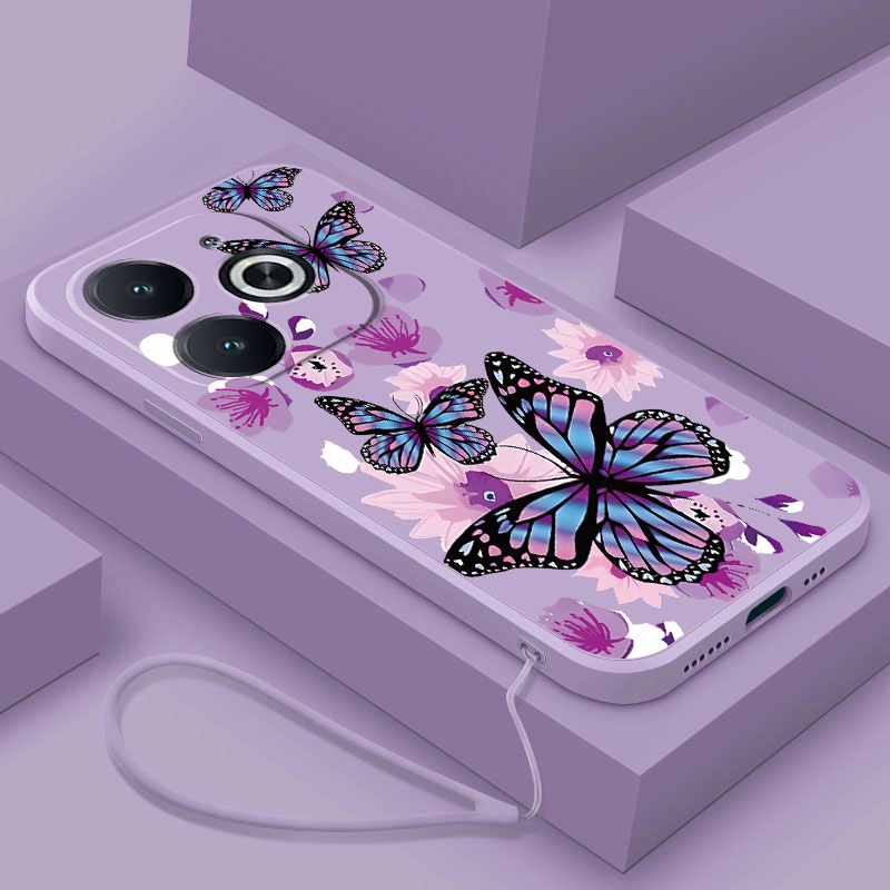 Infinix Smart 8 Pro smart8 X6525 X6525D X6525B Butterfly Casing Liquid Phone Case Candy Color Soft C
