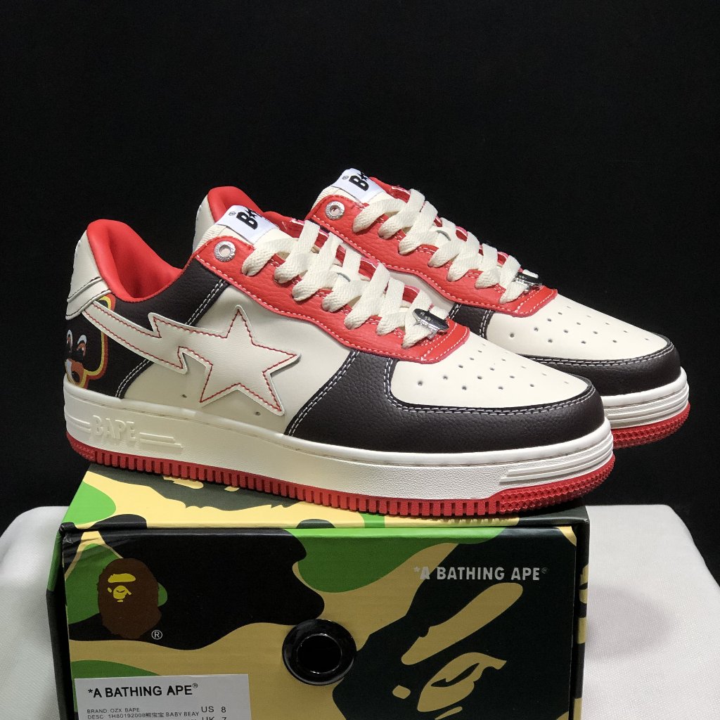 Bape Sta รองเท้าบอร์ดลําลองตัดต่ําที่ทนต่อการสึกหรอและสะดวกสบาย: Raccoon