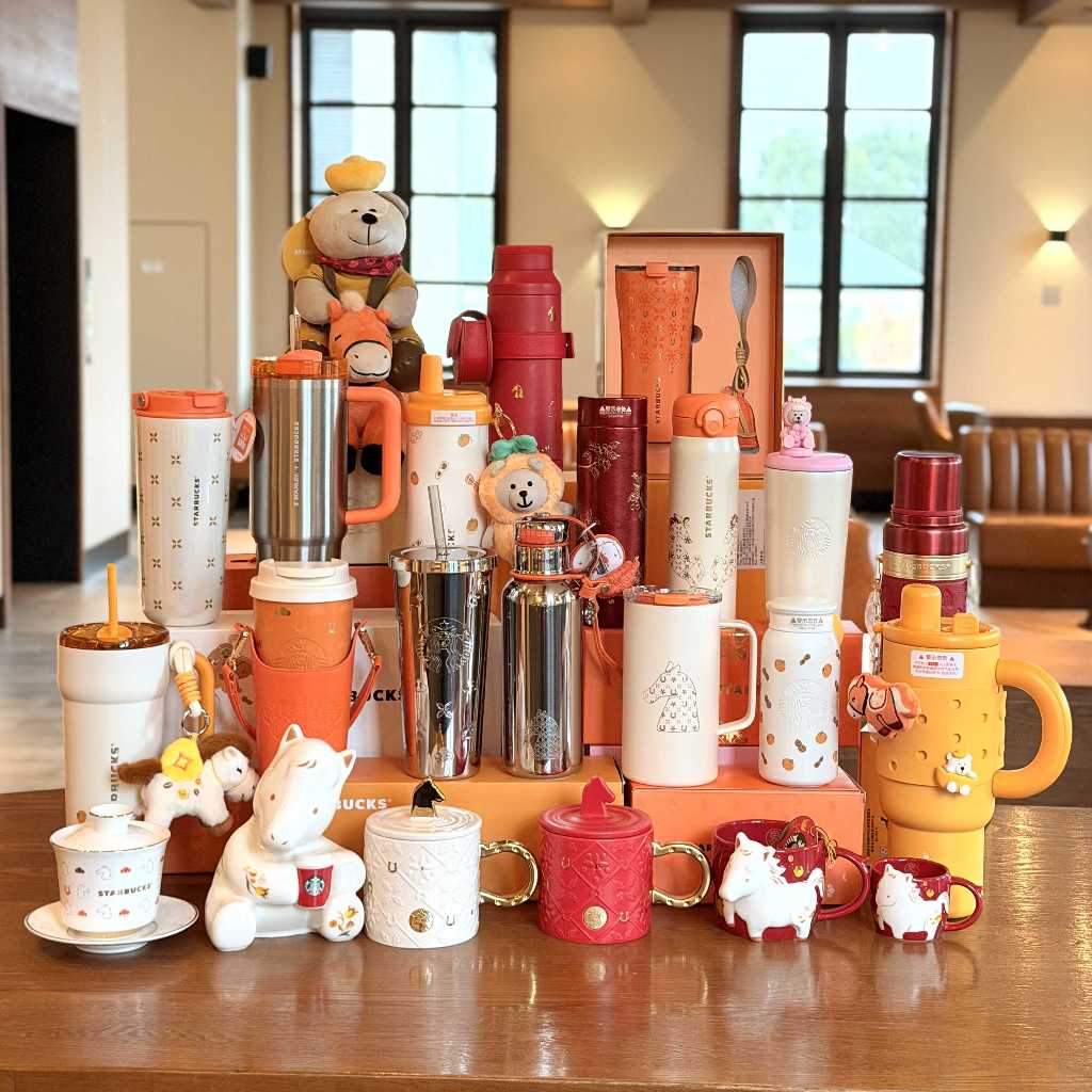 Starbucks China 2026 Year of Horse แก้วเซรามิคฟางสแตนเลส Travel Tumbler ของขวัญ