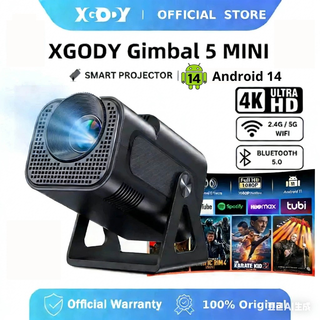 【สนับสนุน netflix】XGODY projector HY320 MINI 1080P โปรเจคเตอร์ Automatic correction โฮมโปรเจ็กเตอร์ 