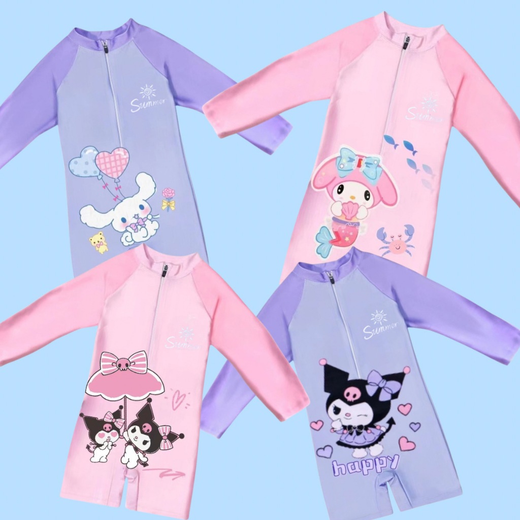 【จัดส่งจากประเทศไทย】ชุดว่ายน้ำแบบวันพีซสำหรับเด็กผู้หญิงรุ่นใหม่ มีลายการ์ตูนสไตล์คุโรมิและลูกหมูสีชมพู ผลิตจากวัสดุแห้งเร็ว ใส่สบายและระบายอากาศได้ดี เหมาะสำหรับเด็กผู้หญิงอายุ 3-11 ปี สำหรับใส่ไปว่ายน้ำและพักผ่อนในวันหยุดต่าง ๆ