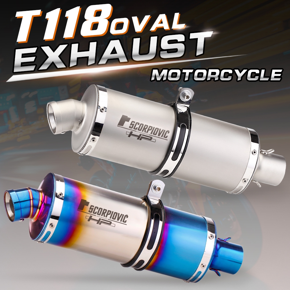 Universal 51mm รถจักรยานยนต์ไอเสียสแตนเลสดัดแปลง Escape ท่อ Muffler DB Killer สําหรับ CB 650R NINJA400 R6 R3 GTS300 T118MM
