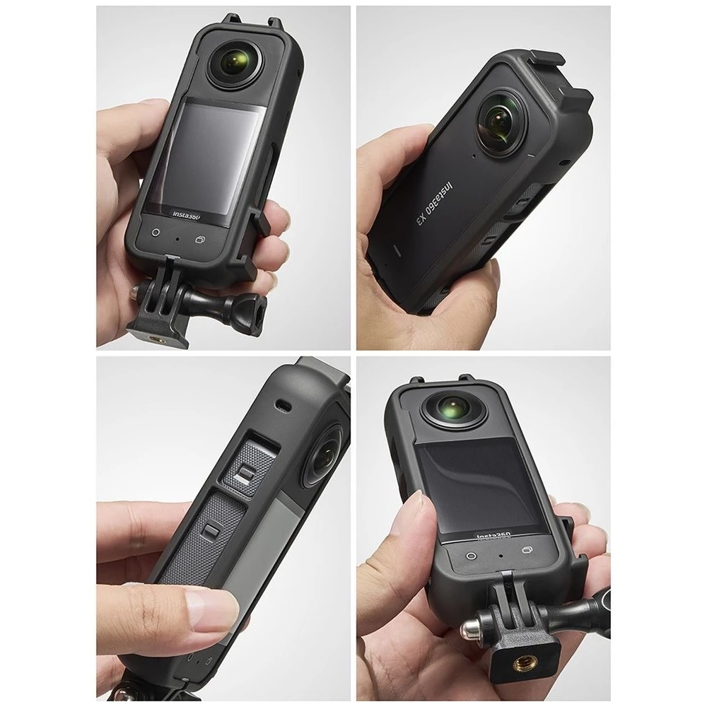 โครงที่อยู่อาศัยกรงกระเป๋าสําหรับ Insta360 X4 Air/X5/X4/X3/X2 กล้องขยายอุปกรณ์เสริมเกราะป้องกันกรงพร้อมอะแดปเตอร์สากลกันกระแทกเคสกระจายความร้อน thumbnail 9