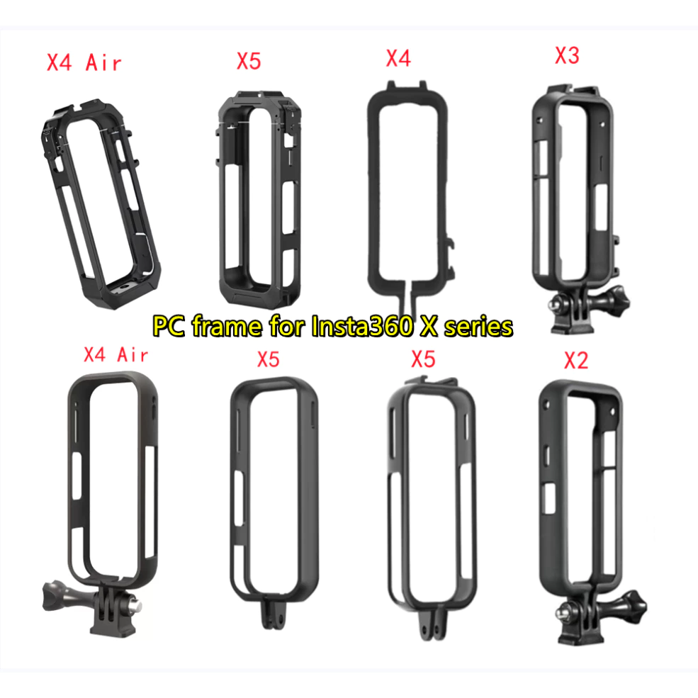โครงที่อยู่อาศัยกรงกระเป๋าสําหรับ Insta360 X4 Air/X5/X4/X3/X2 กล้องขยายอุปกรณ์เสริมเกราะป้องกันกรงพร้อมอะแดปเตอร์สากลกันกระแทกเคสกระจายความร้อน