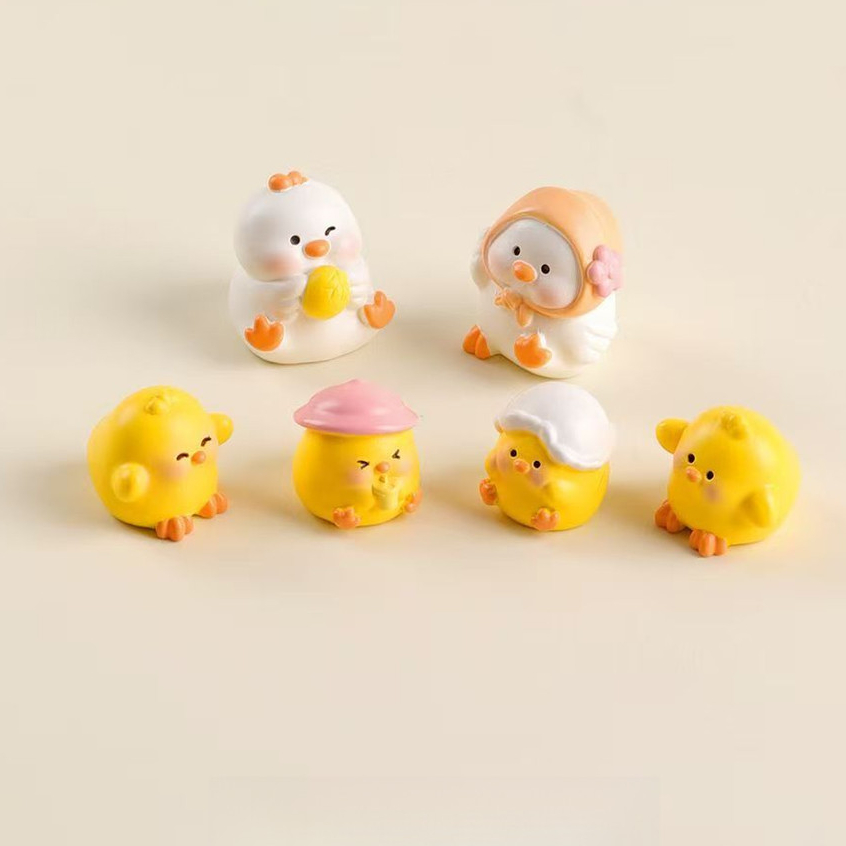✨ตุ๊กตาเรซิ่น✨ของตั้งโต๊ะจิ๋วสำหรับคอนโซลรถ✨ลูกไก่น่ารักขนาดมินิ✨ตุ๊กตาวางโต๊ะ​✨ตุ๊กตาประดับรถ