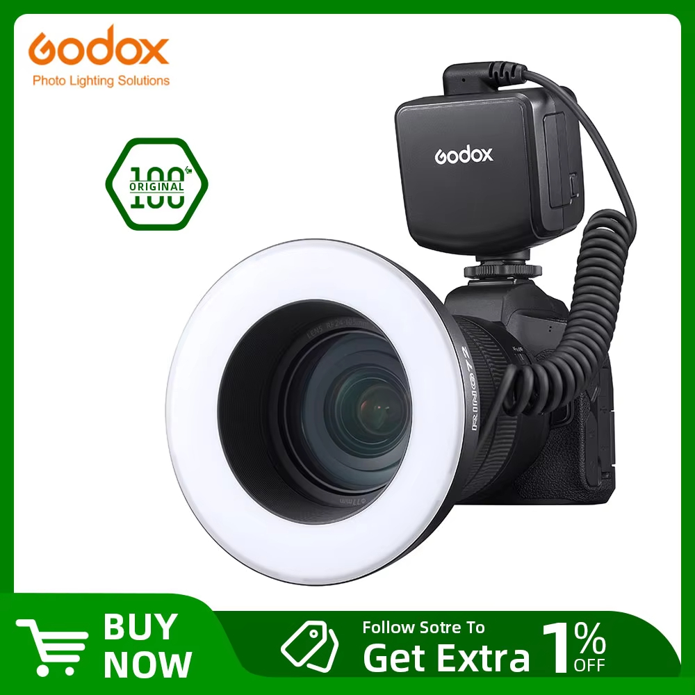 Godox RING72 8W 5600K ไฟ LED มาโครสําหรับกล้อง SLR