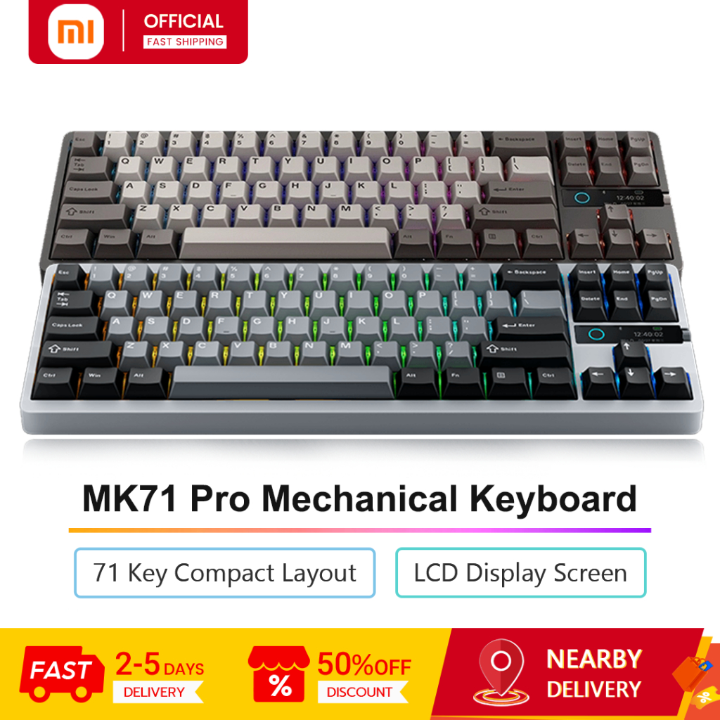 Xiaomi MK71 Pro Mechanical Keyboard 71-Key Layout Tri-Mode Connection Fully Hot-Swappable