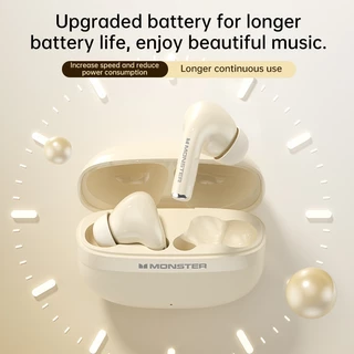 Monster MQT68 หูฟังบลูทูธ TWS หูฟังไร้สาย Bluetooth 6.0 ลดเสียง HD Call Game Mode สวมใส่สบายน้ำหนักเบา