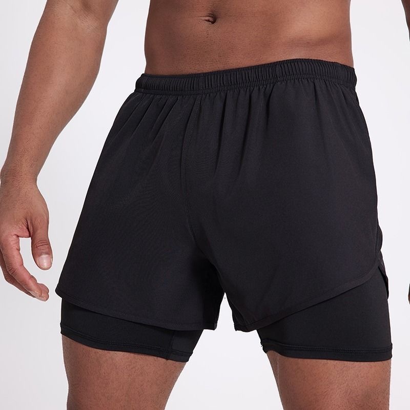กางเกงขาสั้น กางเกงขาสั้นผู้ชาย  กางเกงออกกำลังกายขาสั้น กางเกงวิ่ง 2in1 - รูปที่ 2