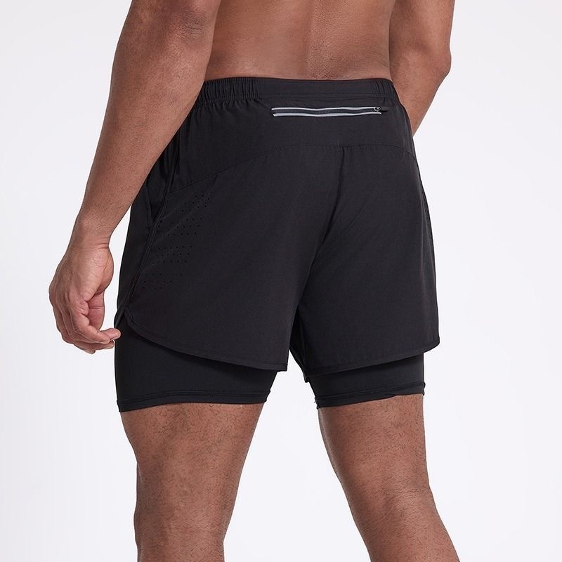 กางเกงขาสั้น กางเกงขาสั้นผู้ชาย  กางเกงออกกำลังกายขาสั้น กางเกงวิ่ง 2in1 - รูปที่ 3