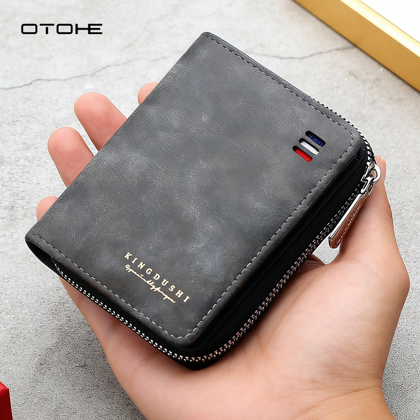 OTOHE แฟชั่นผู้ชาย Retro Multi-Functional ธุรกิจกระเป๋าสตางค์สั้นขนาดใหญ่ความจุ Multi-Card ตําแหน่ง ID บัตรเครดิตผู้ถือกระเป๋าเหรียญ